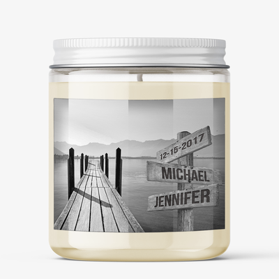 Lake Dock Couples Candle