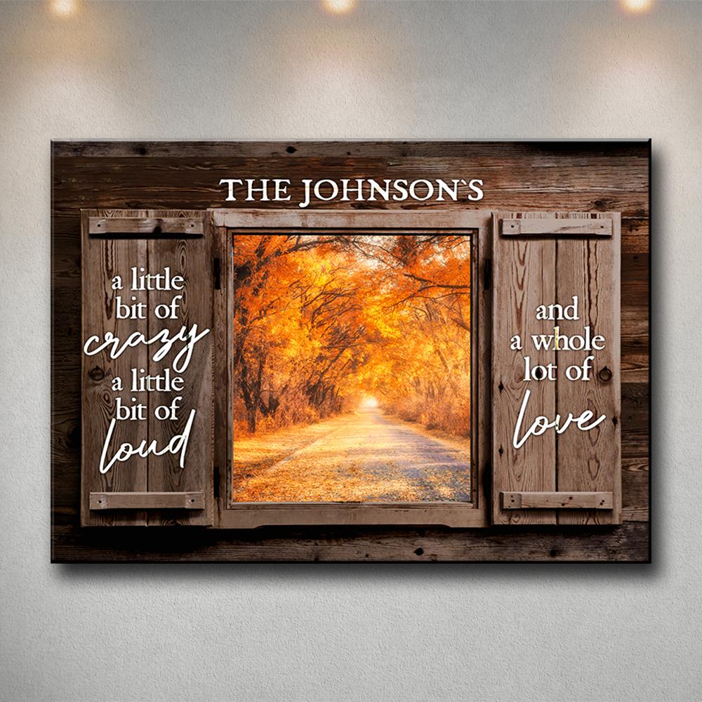 Autumn Road Color Wood Shutters Premium Canvas Saying 2