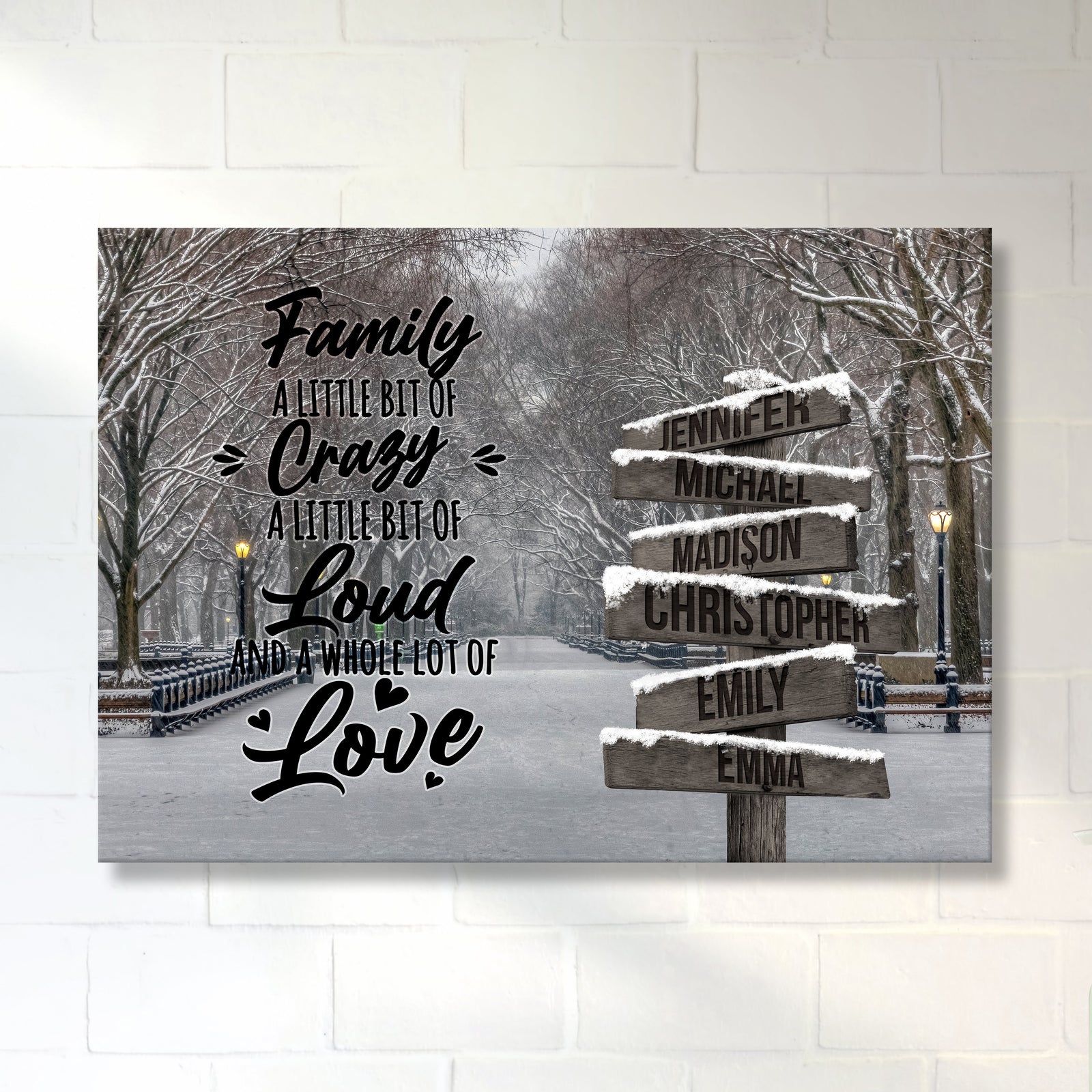 Winter Path Saying 2 Multi-Names Premium Canvas