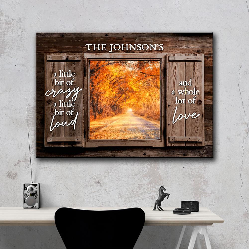 Autumn Road Color Wood Shutters Premium Canvas Saying 2