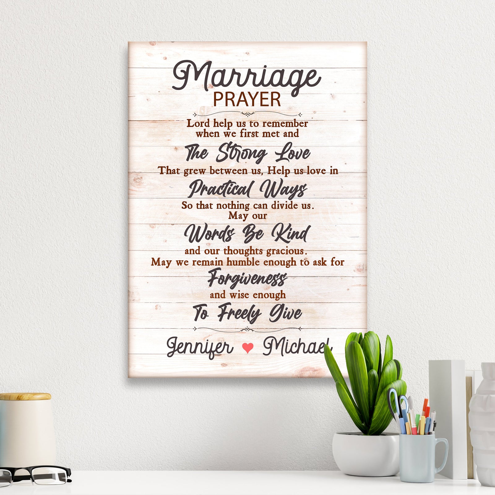 Our Marriage Prayer - Personalized Newly Married Photo Canvas