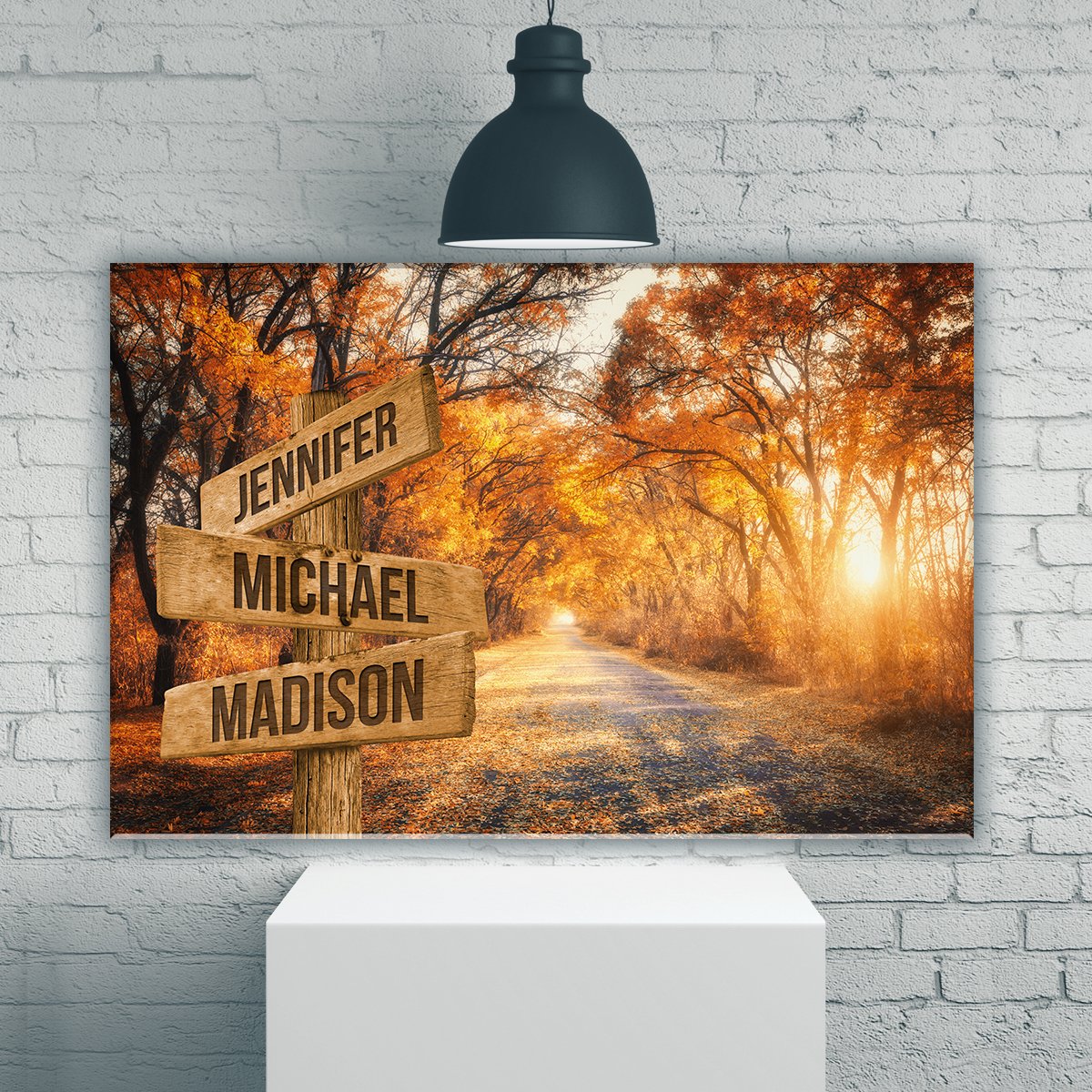 Autumn Road Color Multi-Names Premium Canvas 2